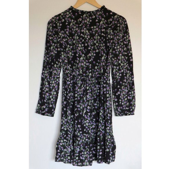 Black and Blue Lavanda Moody Floral Print Long Sleeve Dress - Picture 2 of 9
